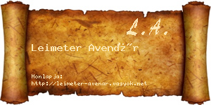 Leimeter Avenár névjegykártya
